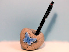 painted rock butterfly blue home decorations yvette biedermann 