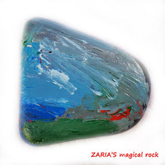 children's art beach painted rock Zaria 