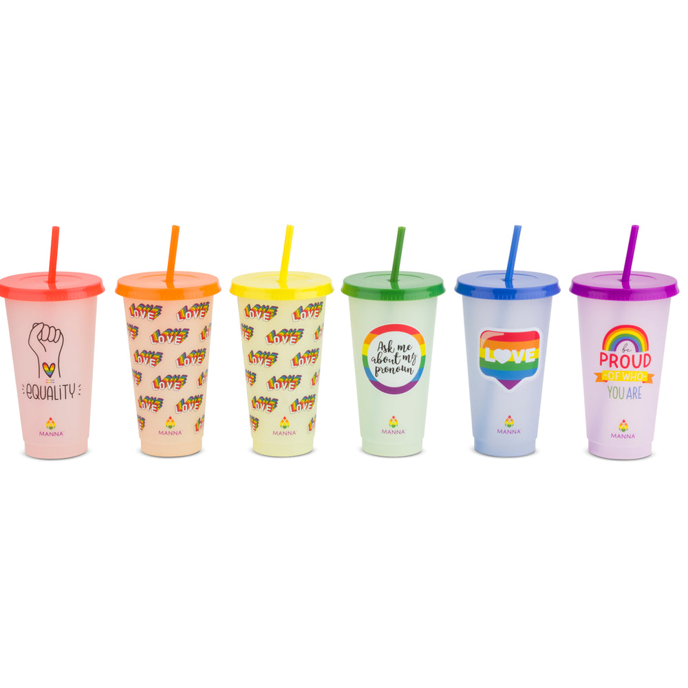 24-Piece Bright Color-Changing Cup Set – Manna Hydration