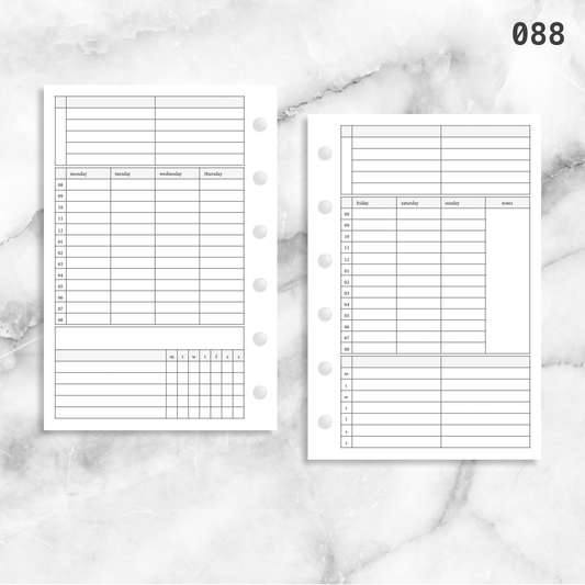 2024 WEEKLY Planner Insert Dated WO2P Vertical Border Lined, May Paper Co.