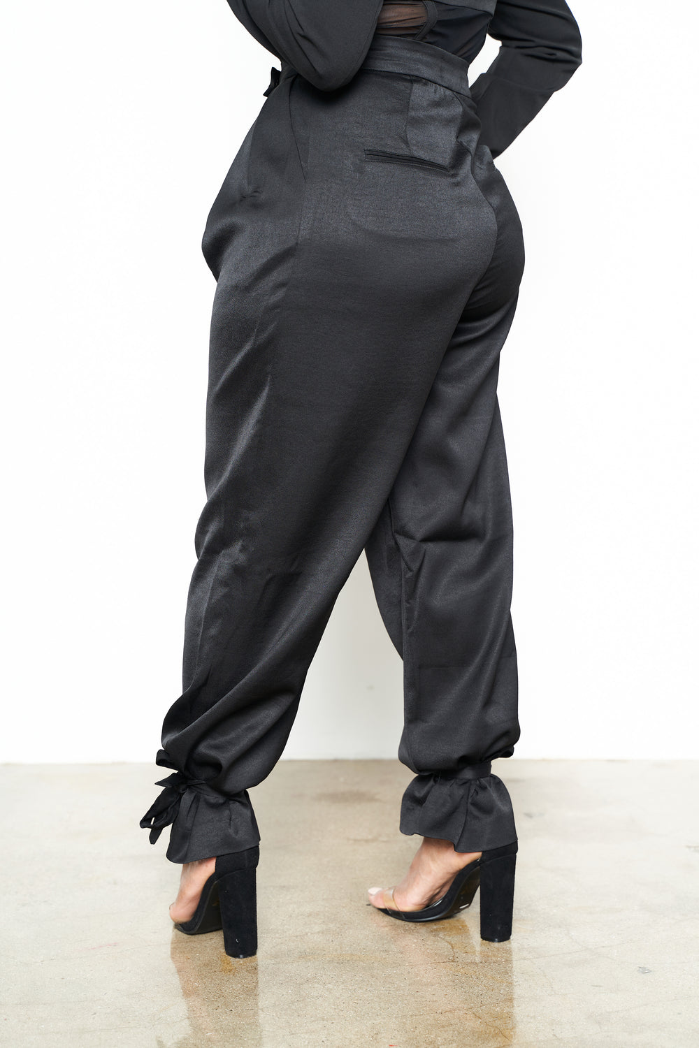 satin ankle pants