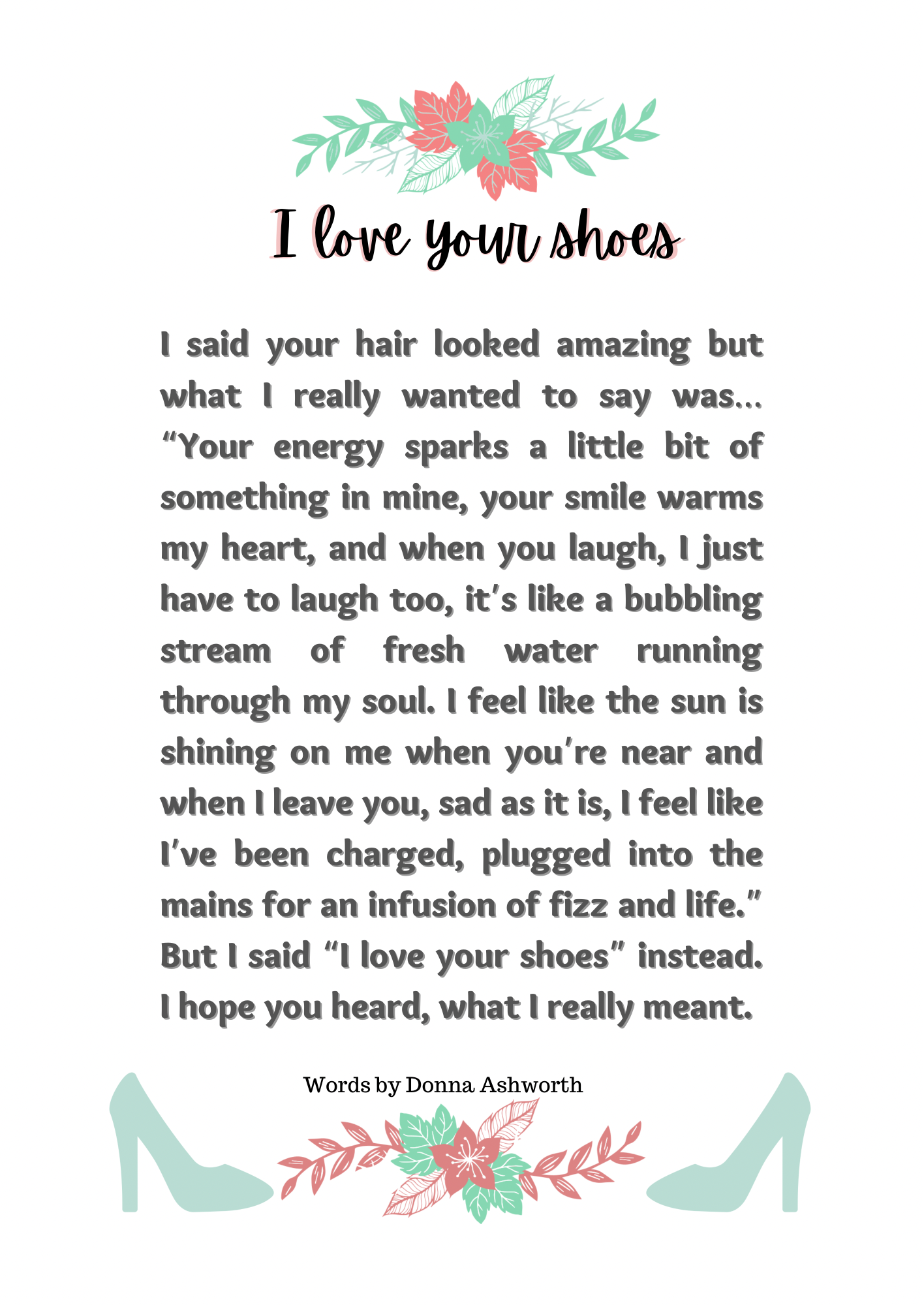 I Love Your Shoes - Printable – Donna Ashworth Words