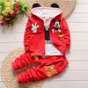 Cartoon Mouse Theme Outfit with Matching T-Shirt, Jacket and Pants - 3pc Set