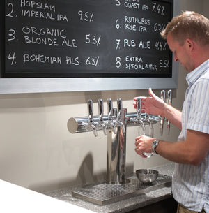 Serving beer in the Electric Brewery