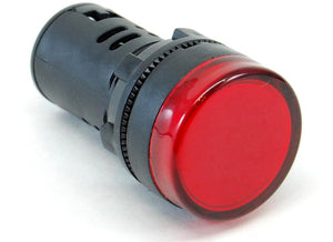 Red 22mm LED pilot light, 100-120V AC/DC