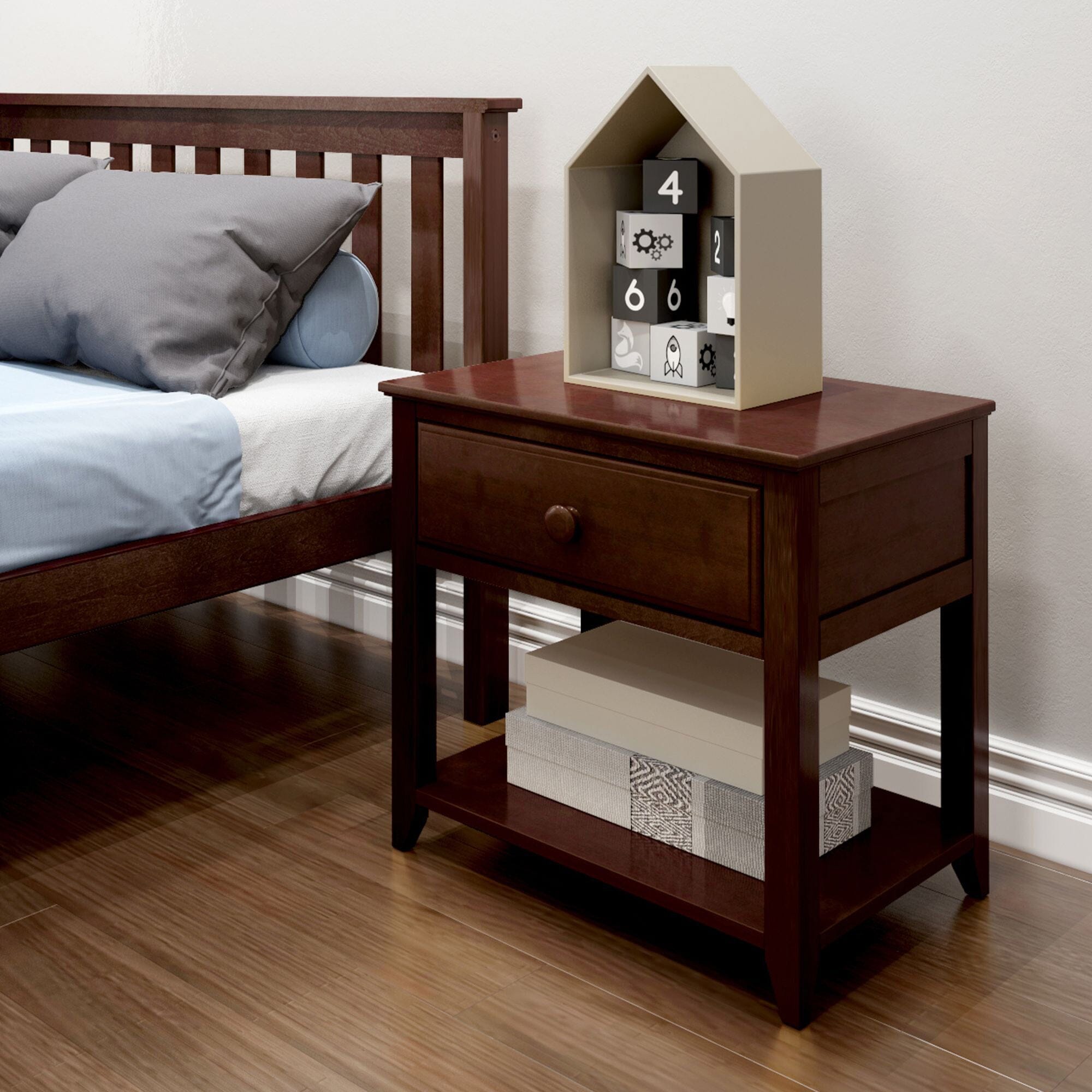 Image of Nightstand with Drawer and Shelf