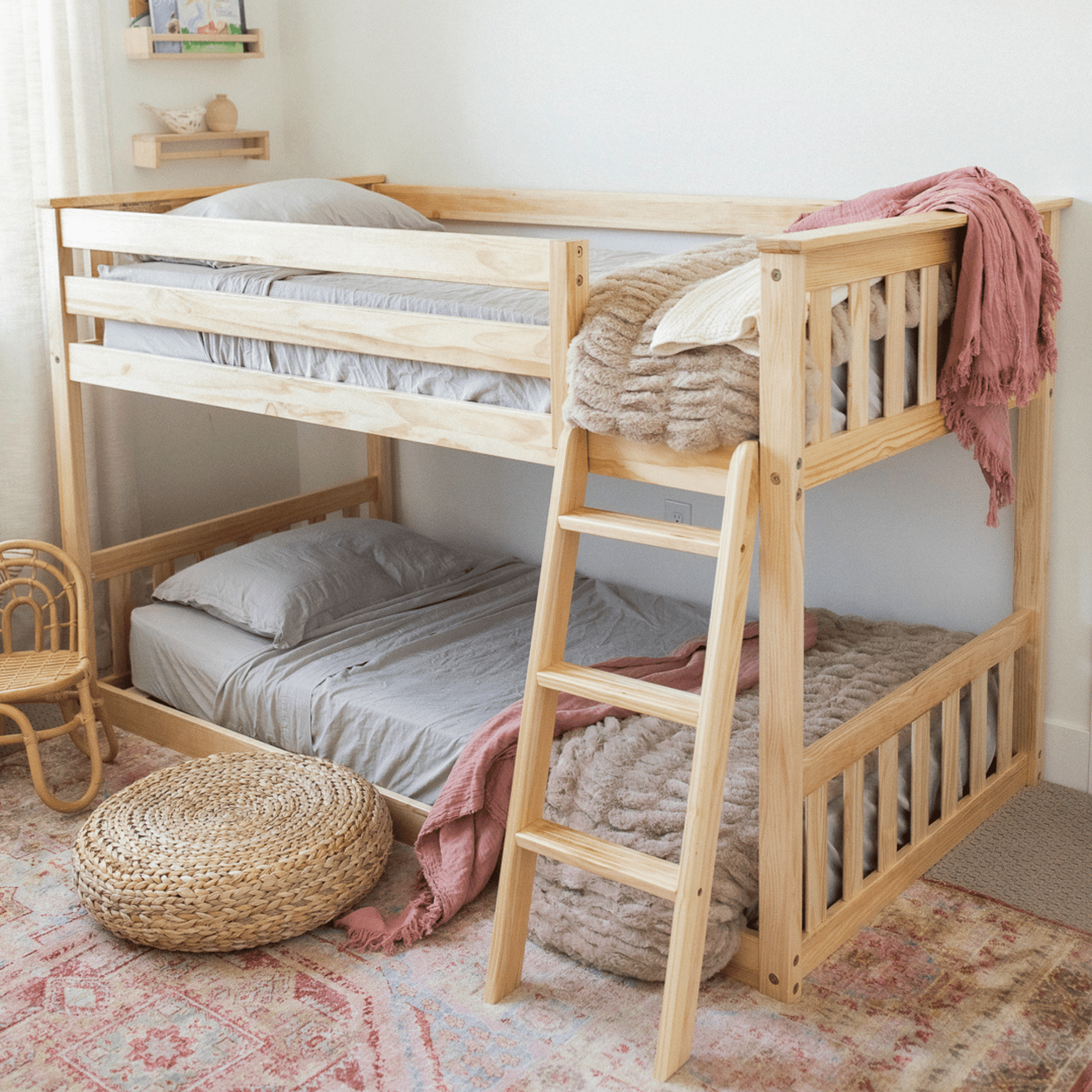 Image of Kid's Twin Over Twin-Size Low Bunk Bed