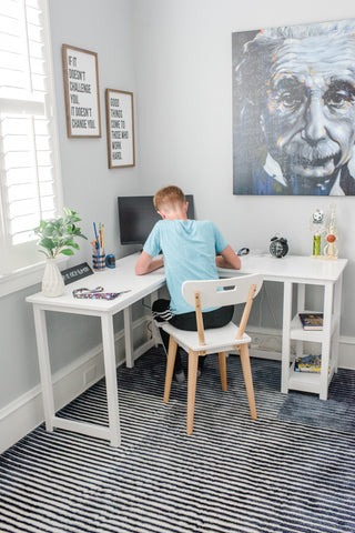 Solid Wood Corner Desk for Kids