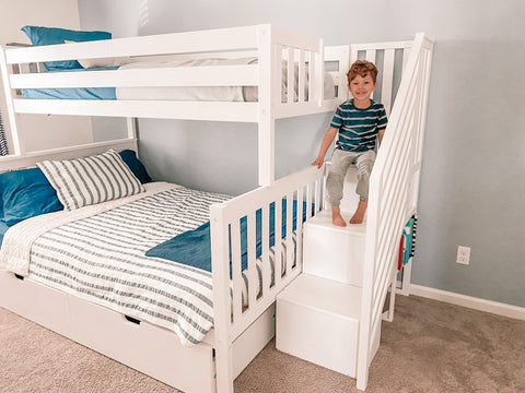 Bunk Bed with Stairs and Underbed Storage Drawers