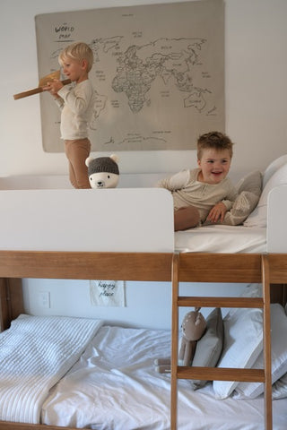Mid-Century Modern Low Bunk Bed for Kids