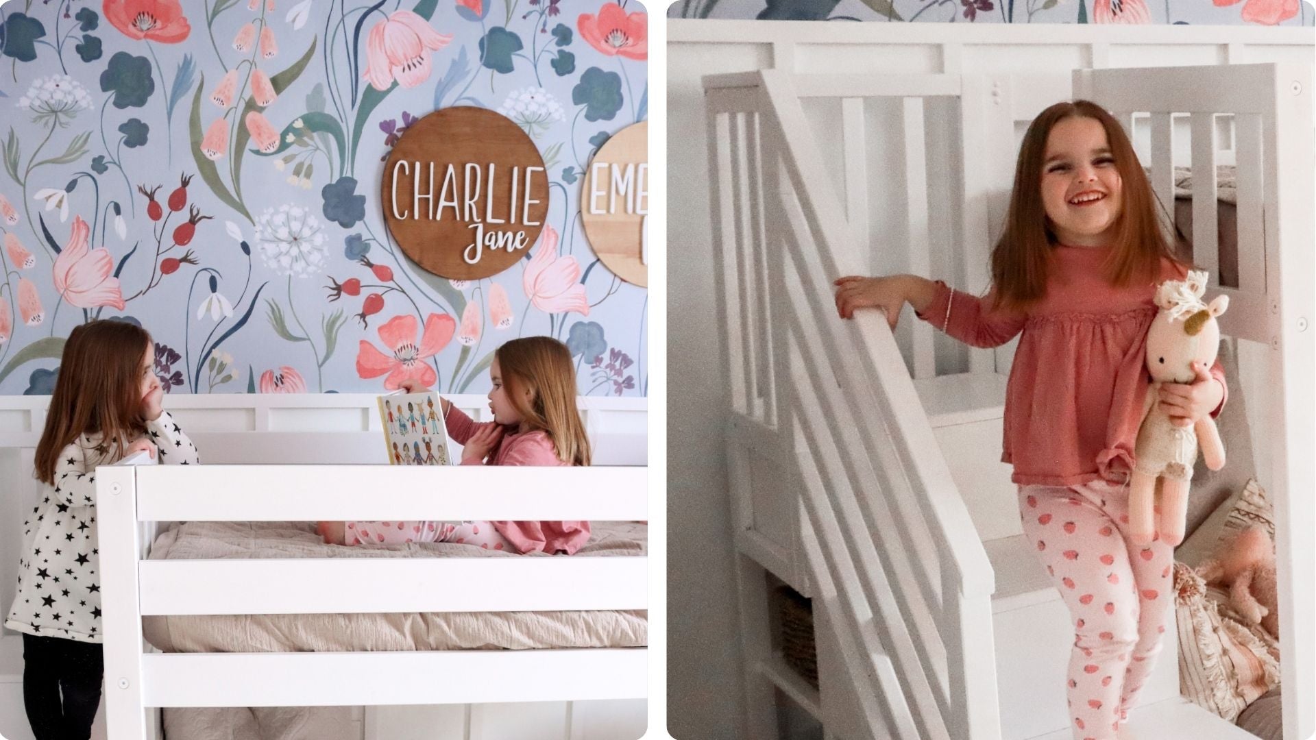 max and lily low loft bed with staircase