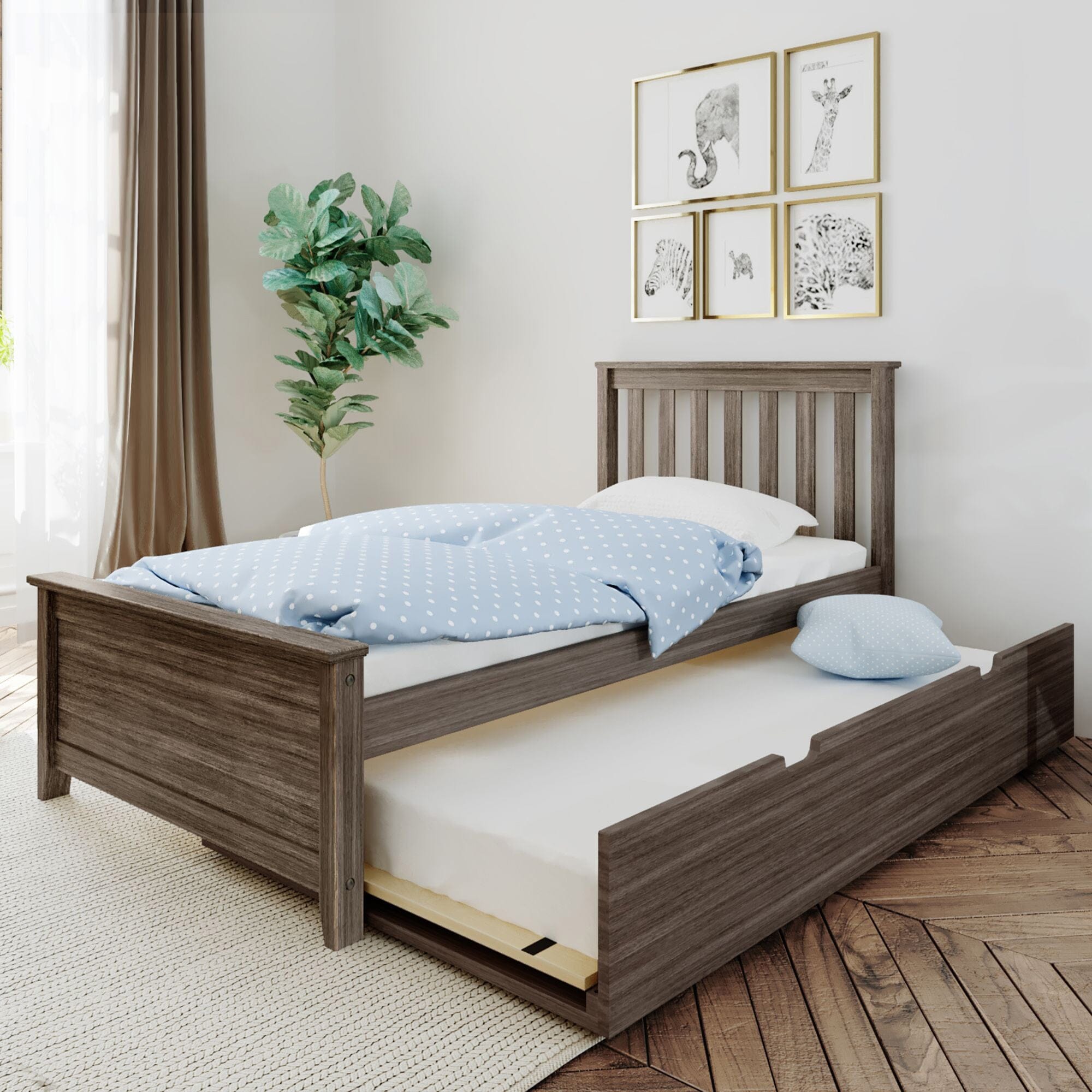 Image of Kid's Twin-Size Bed with Trundle