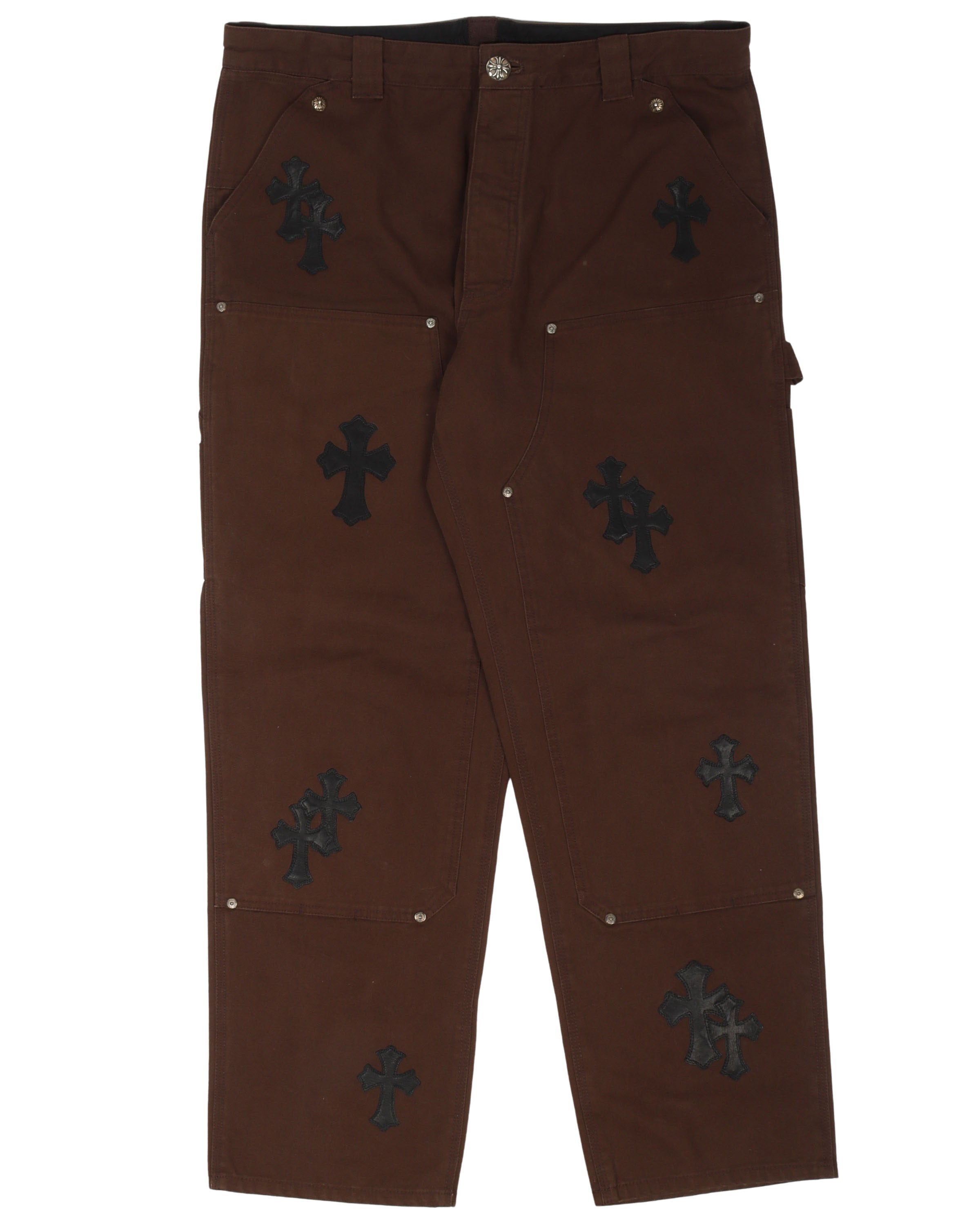 Chrome Hearts Double Knee Cross Patch Carpenter Pants