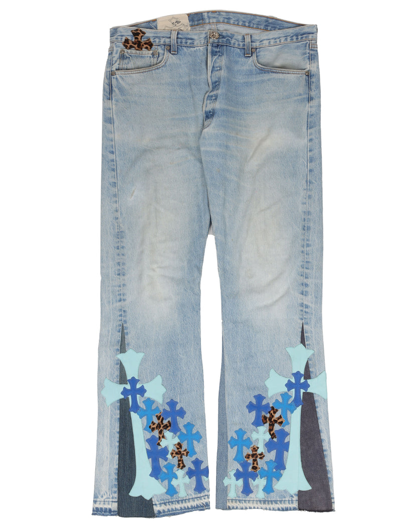 Chrome Hearts Gallery Dept. La Flare Levi's Cemetery Cross Patch Denim