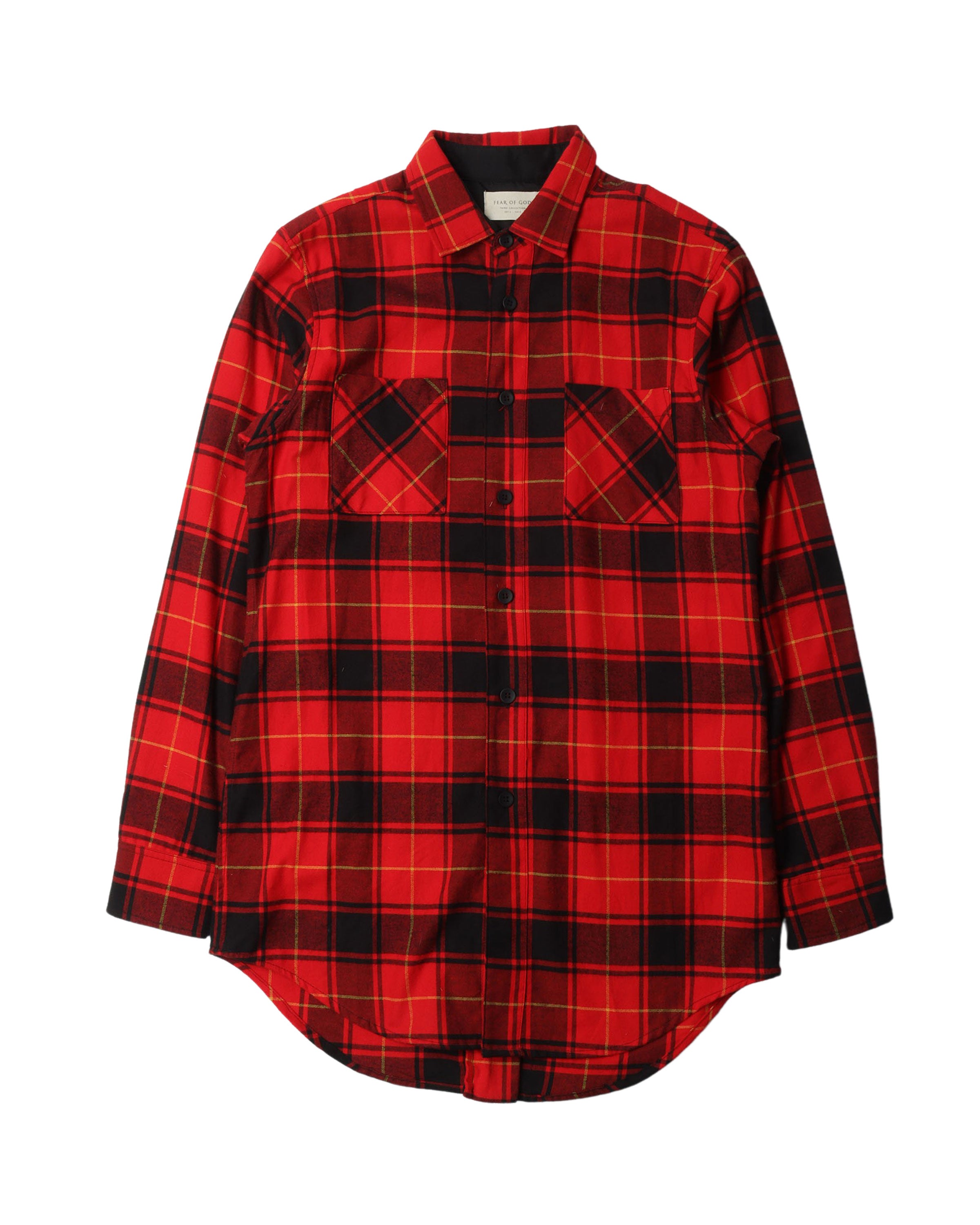 Image of Third Collection Back Zip Flannel Shirt