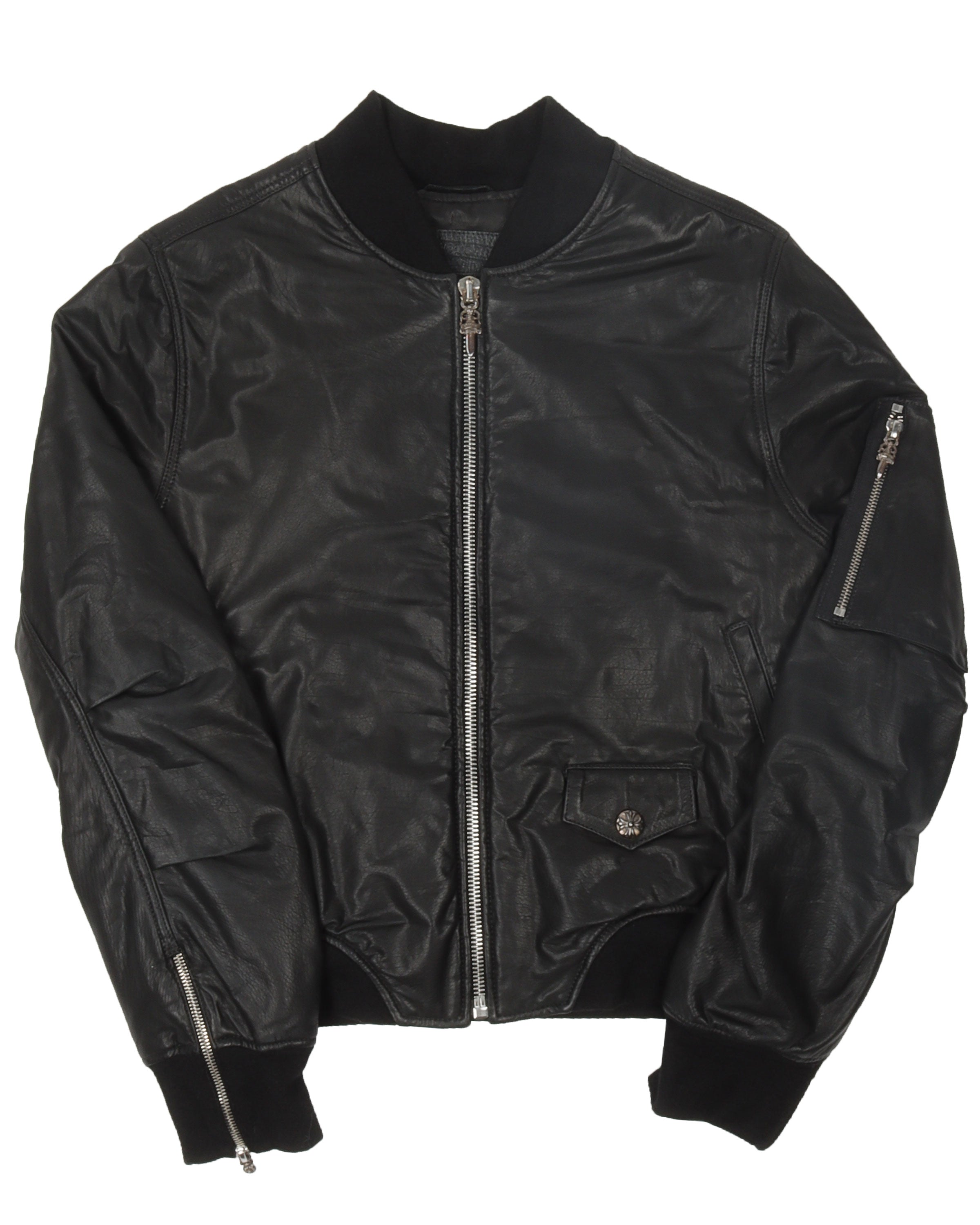 Chrome Hearts Leather Bomber Jacket