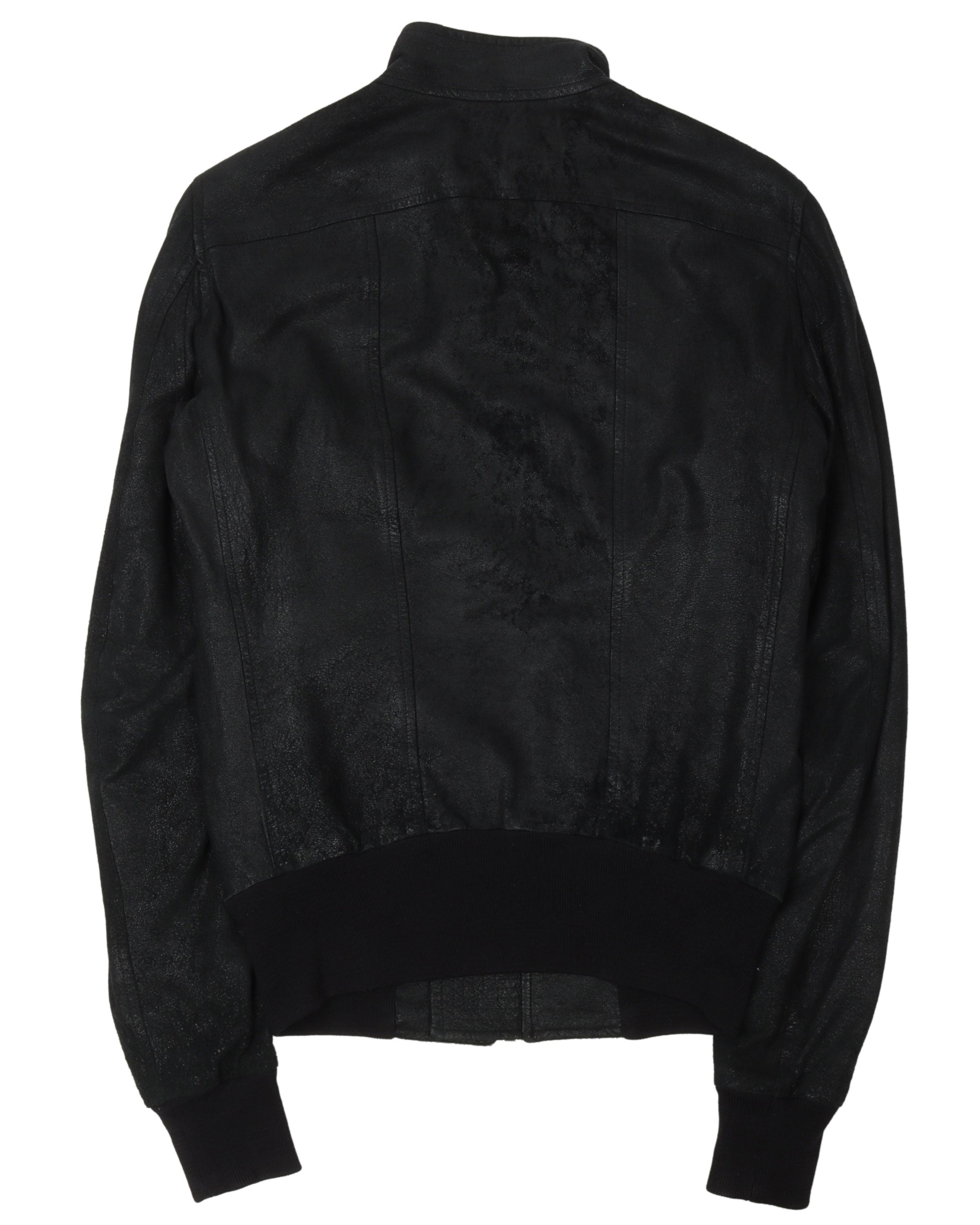 Rick Owens Blistered Lamb Leather Mollino Bomber Jacket