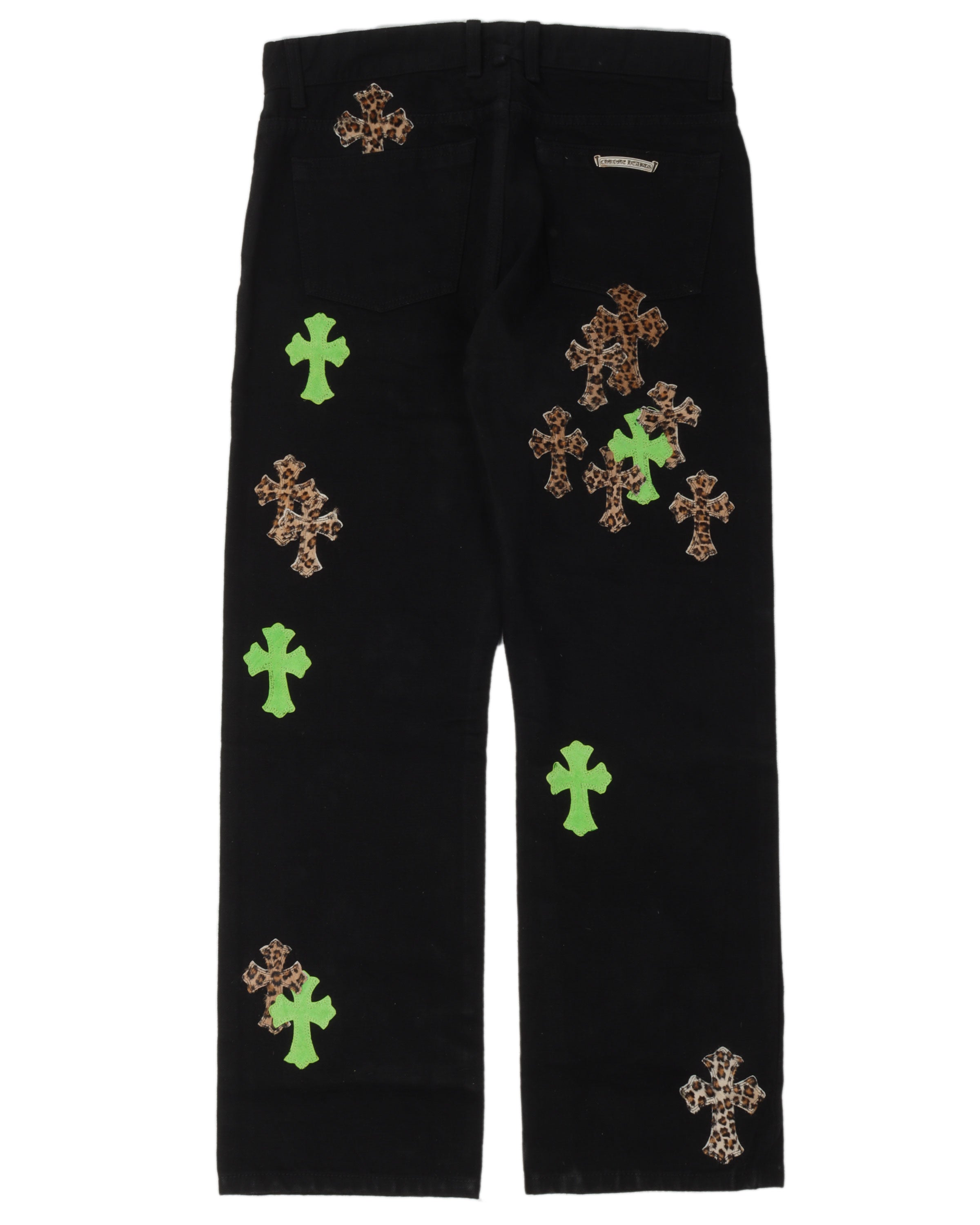 Chrome Hearts Checkered Cross Patch Jeans w/ 35 Cross Patches