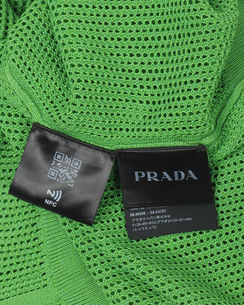 Prada Mesh Knit Polo Shirt