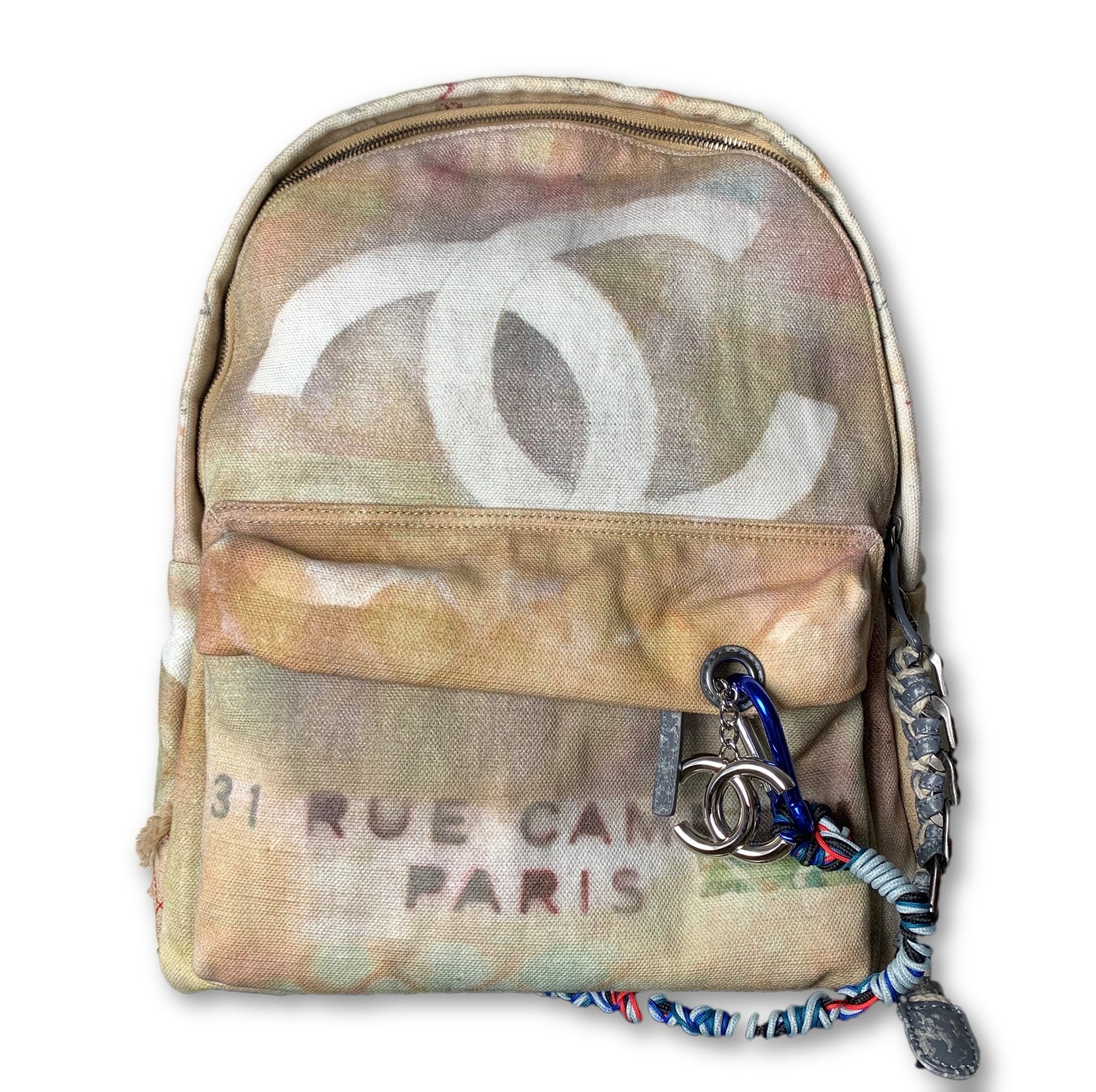 chanel runway graffiti backpack