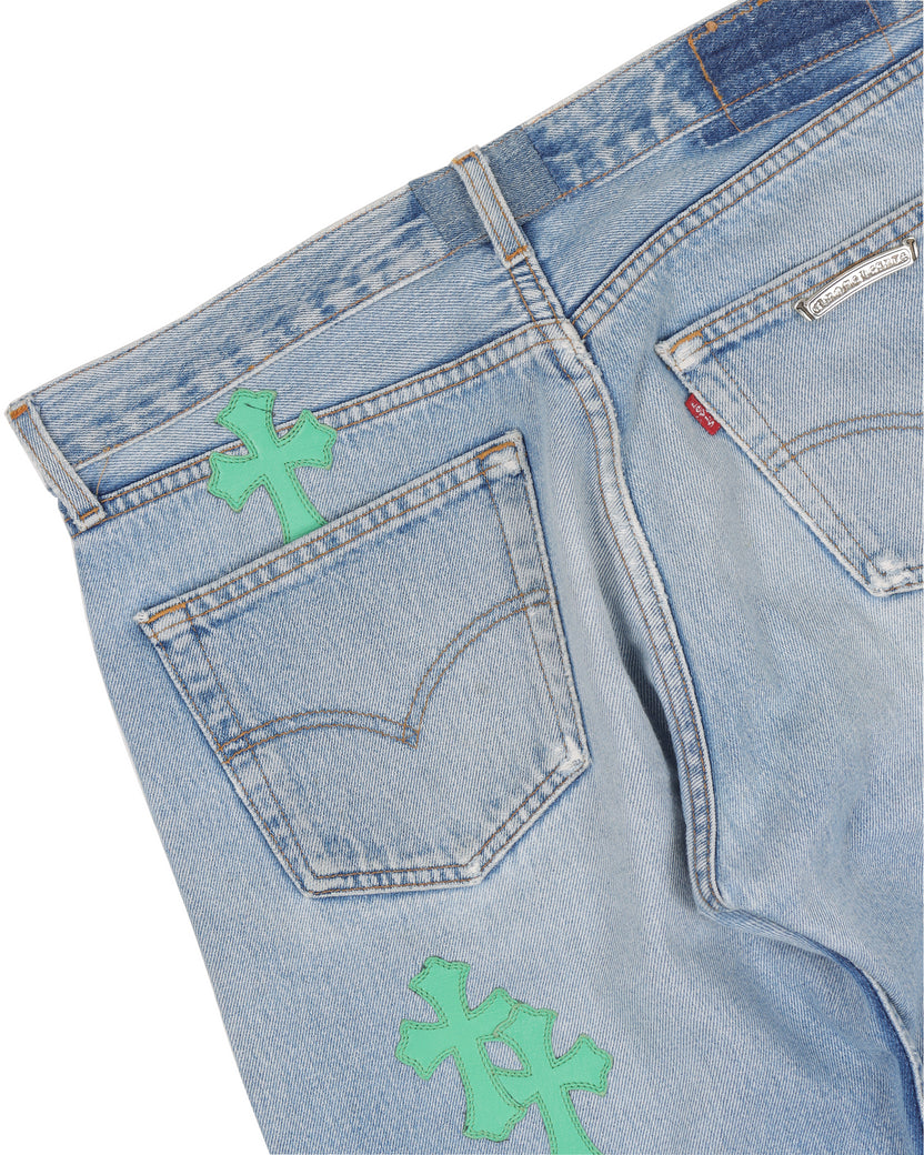 Chrome Hearts Jeans Levi's Green Cross Patch Denim
