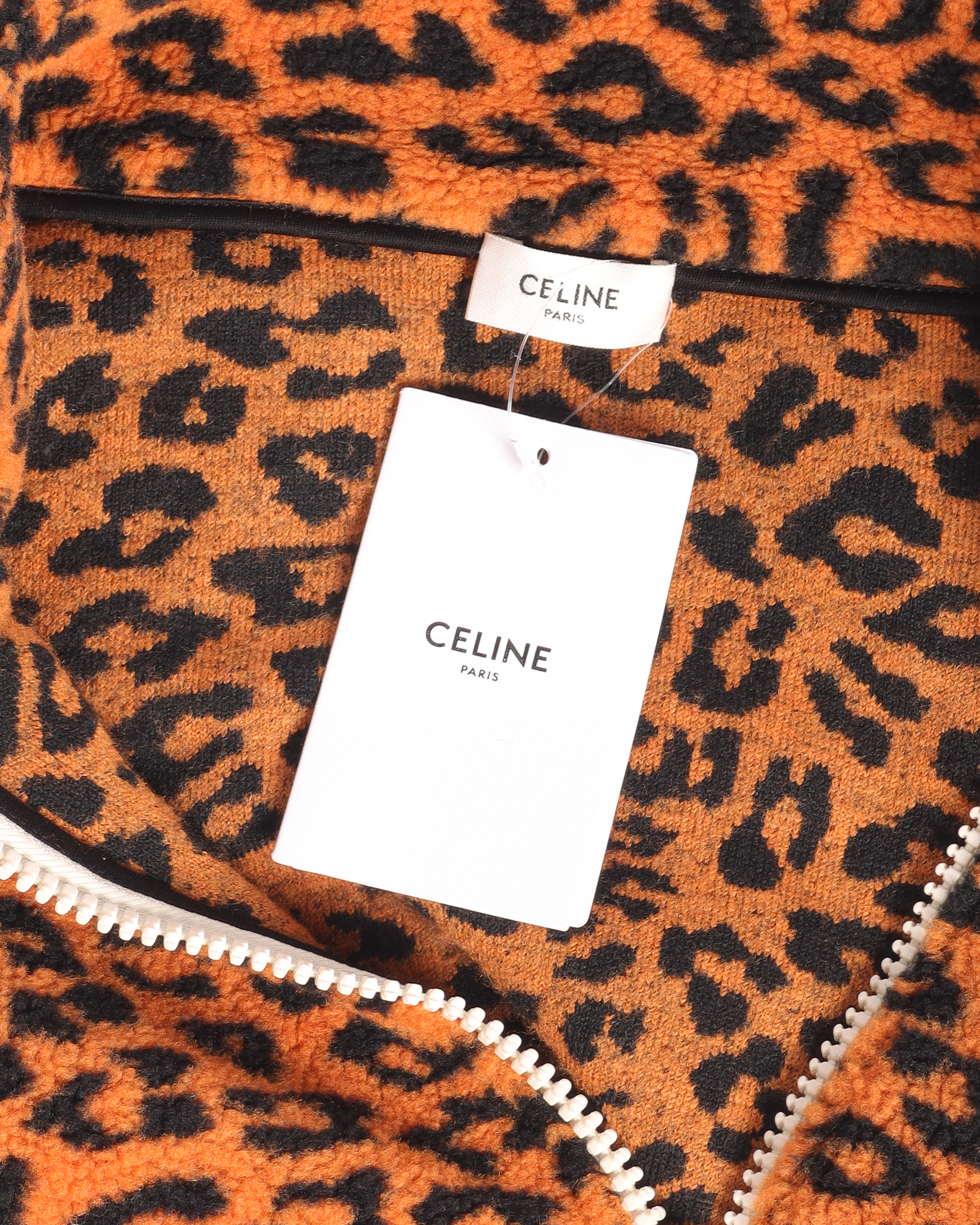 Celine Leopard Print Polar Fleece Jacket