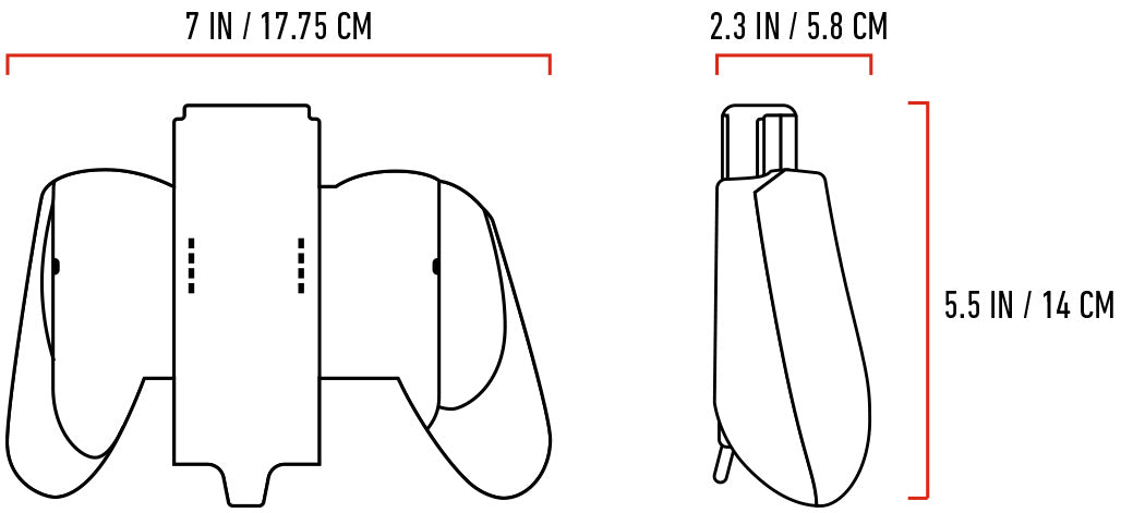 Mini Gaming Grip Dimensions