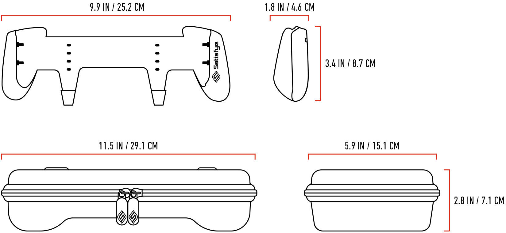 ZenGrip Go Slim Bundle Dimensions