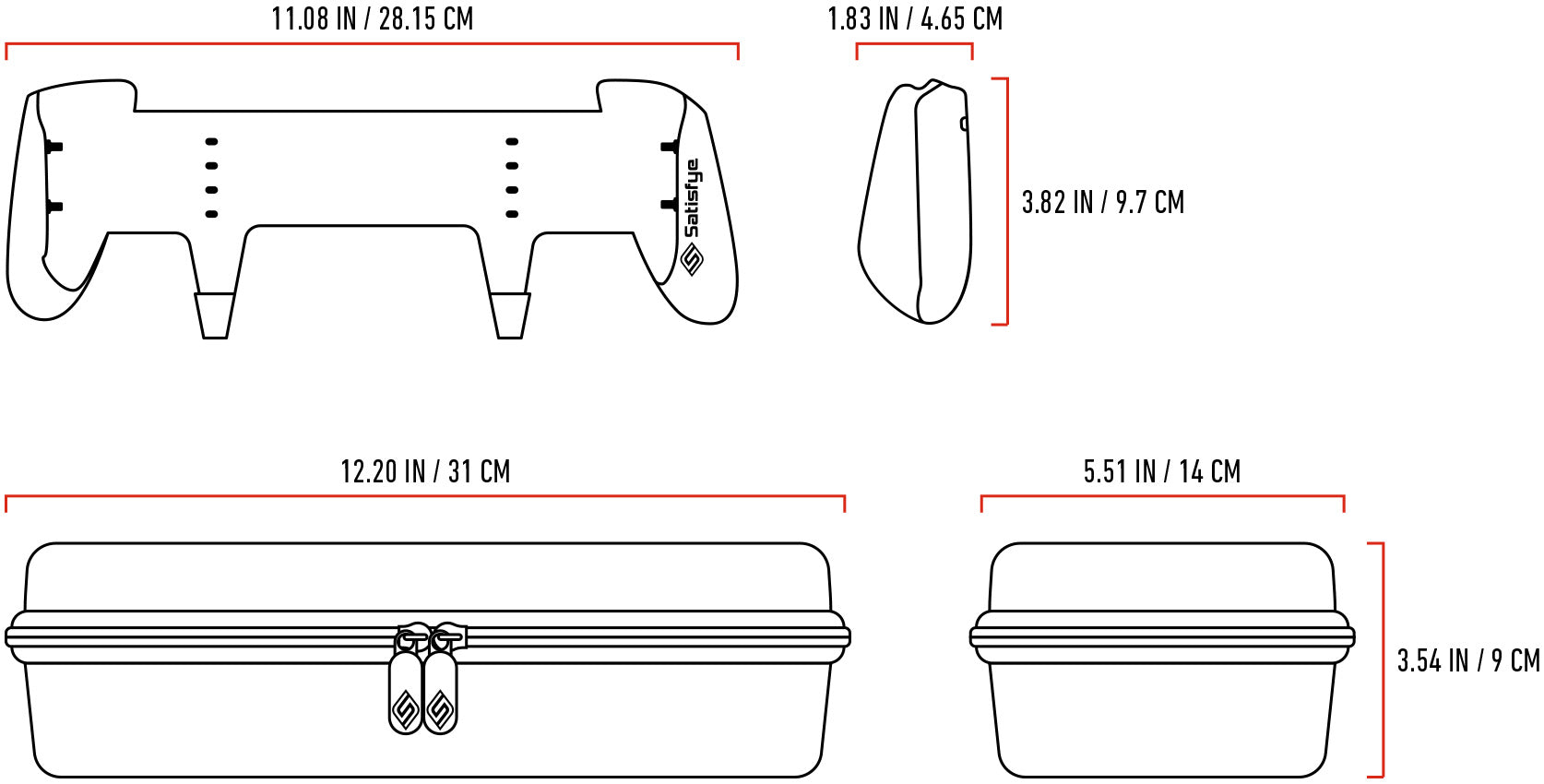 ZenGrip Pro Elite Bundle Dimensions