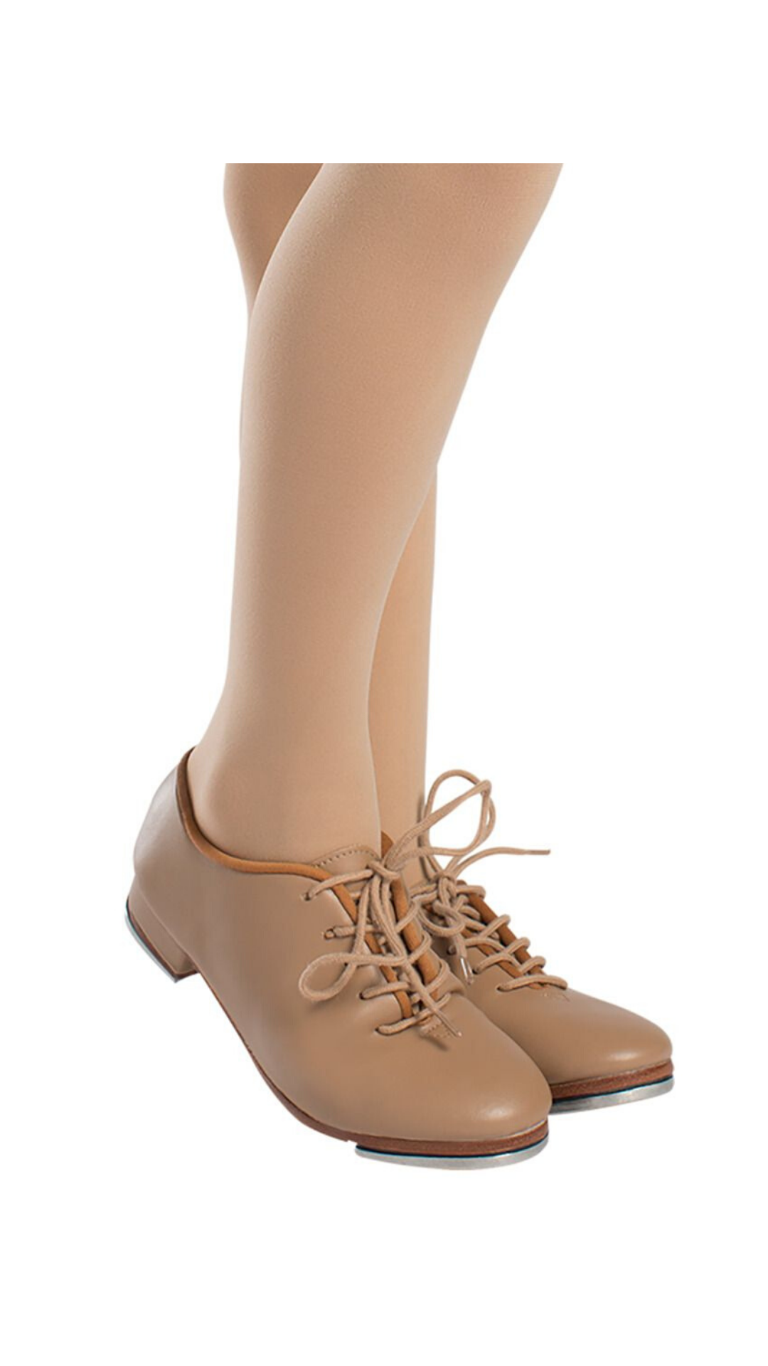 tan lace up tap shoes