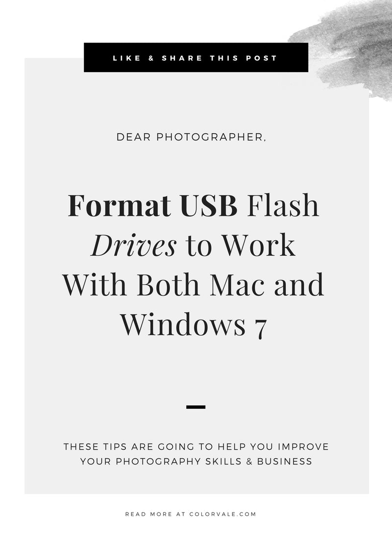 windows format usb stick for use on mac and pc