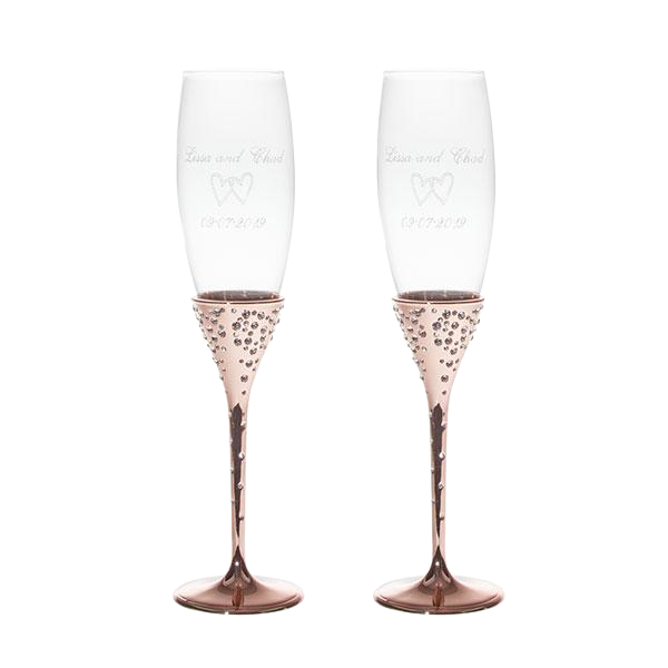 rose gold champagne flutes