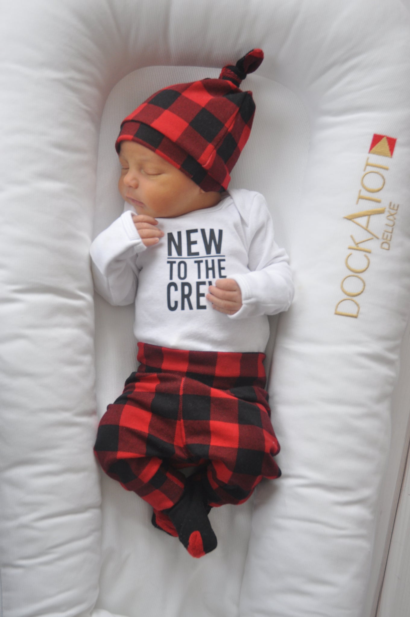 buffalo plaid infant outfit