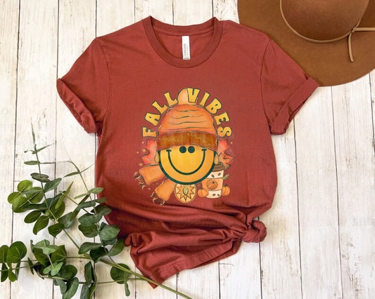 Fall Vibes Smiley Tee Shirt