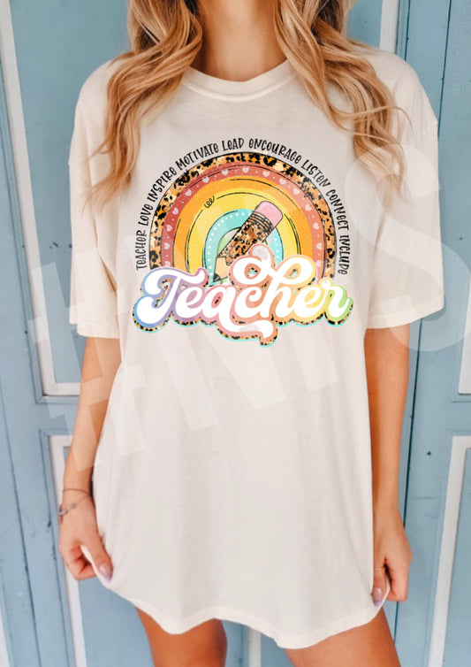 The Cool Teacher Rainbow Tee