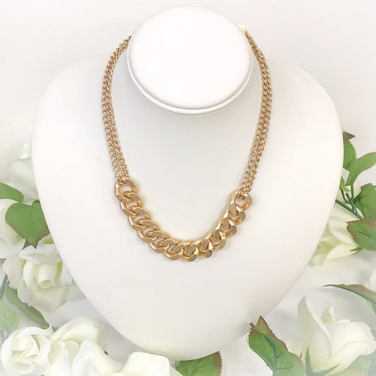 Gold Curb Chain Necklace