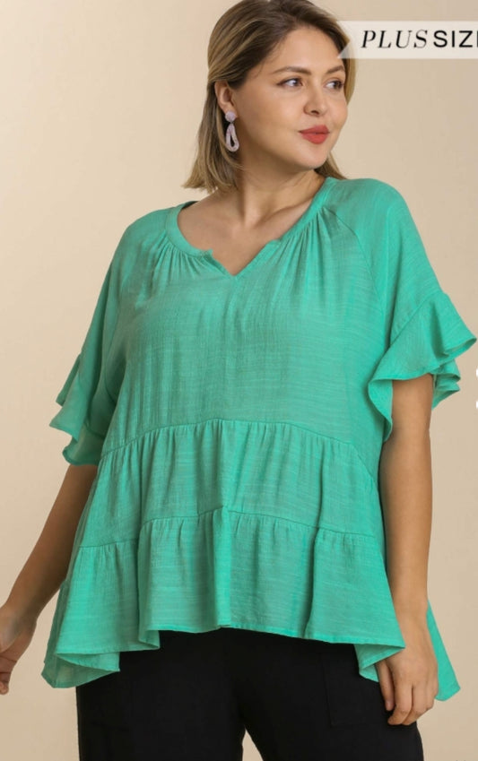 Daisy Babydoll Emerald Umgee Blouse