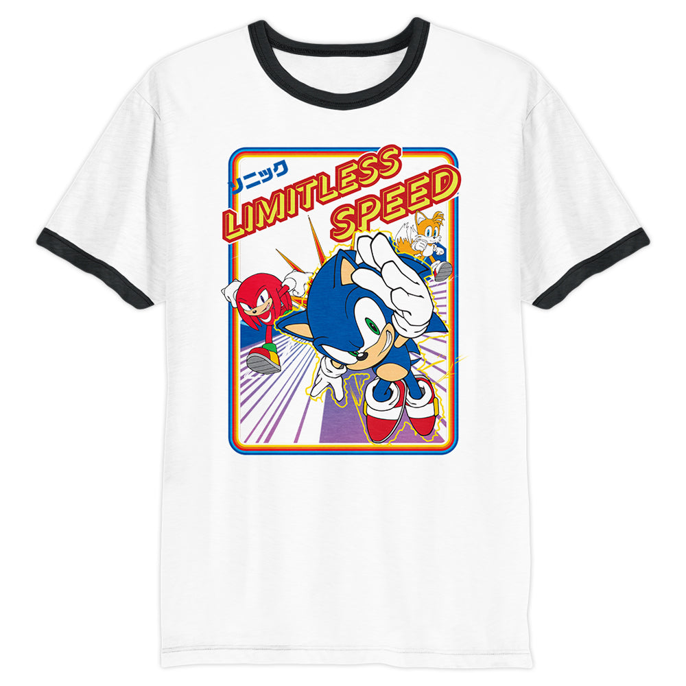 Sonic, Knuckles, and Tails Limitless Speed Retro Ringer Tee