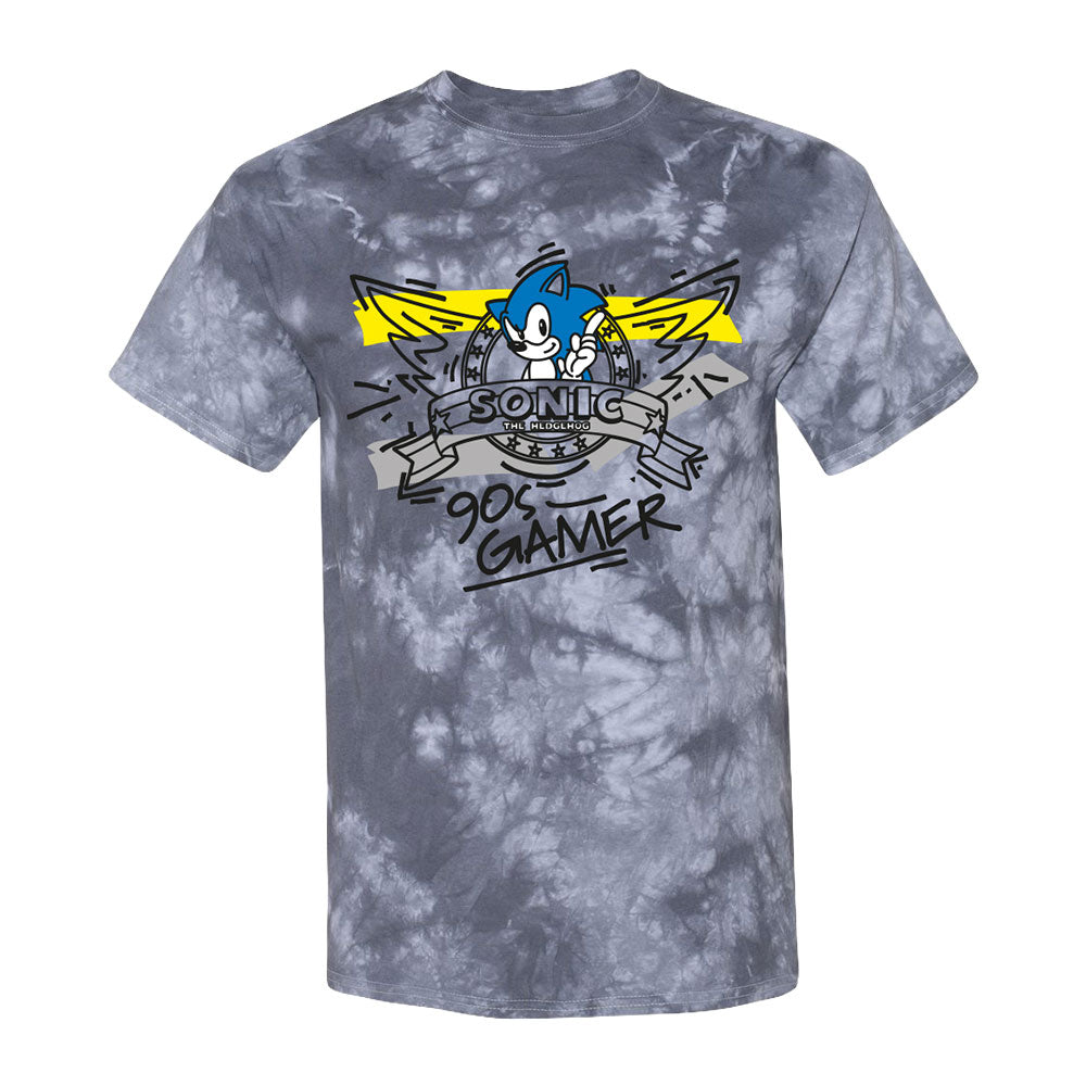 Sonic the Hedgehog 90's Gamer Gray Tie-Dye Tee - Sega Shop product image