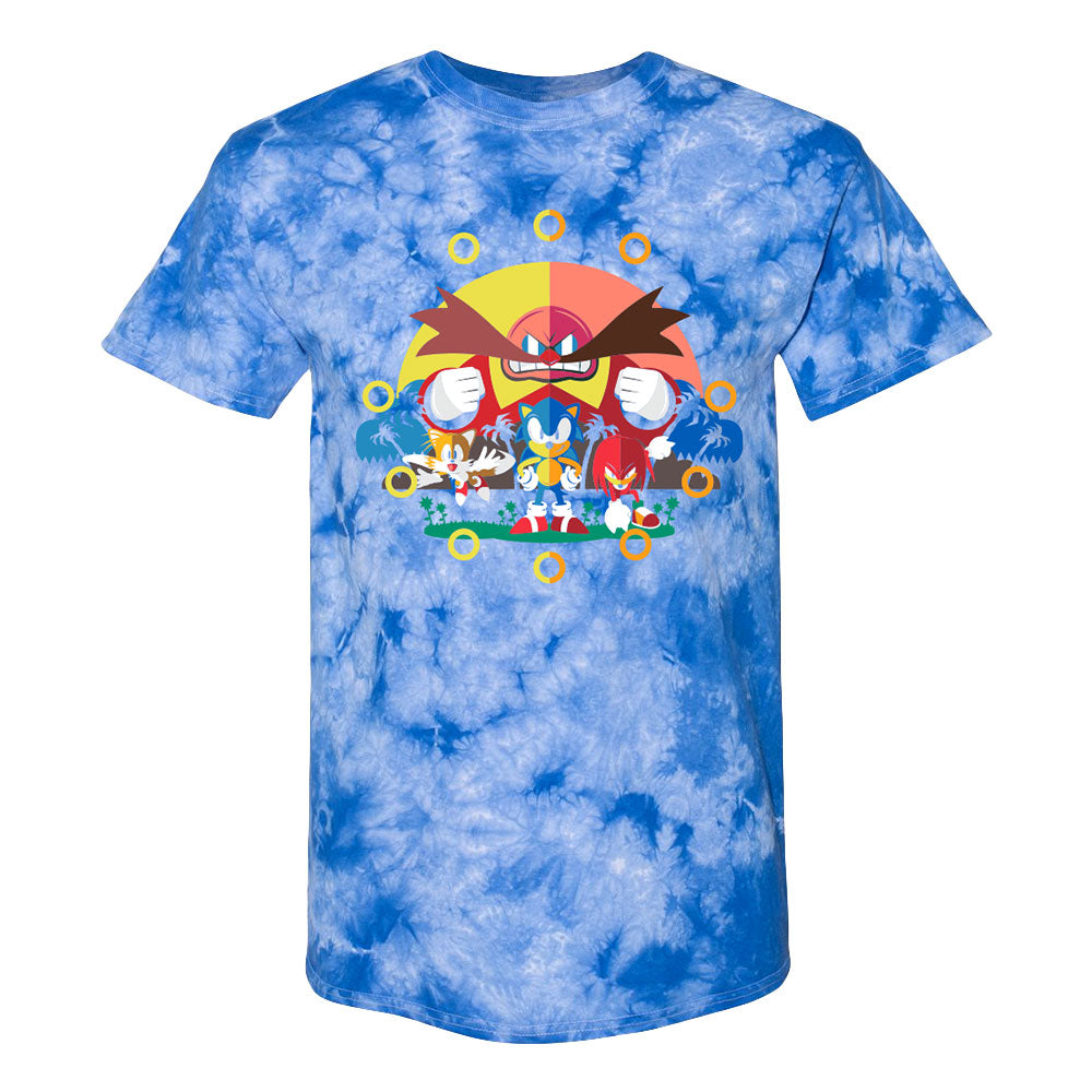 Sonic and Eggman Blue Tie-Dye Tee - Sega Shop product image