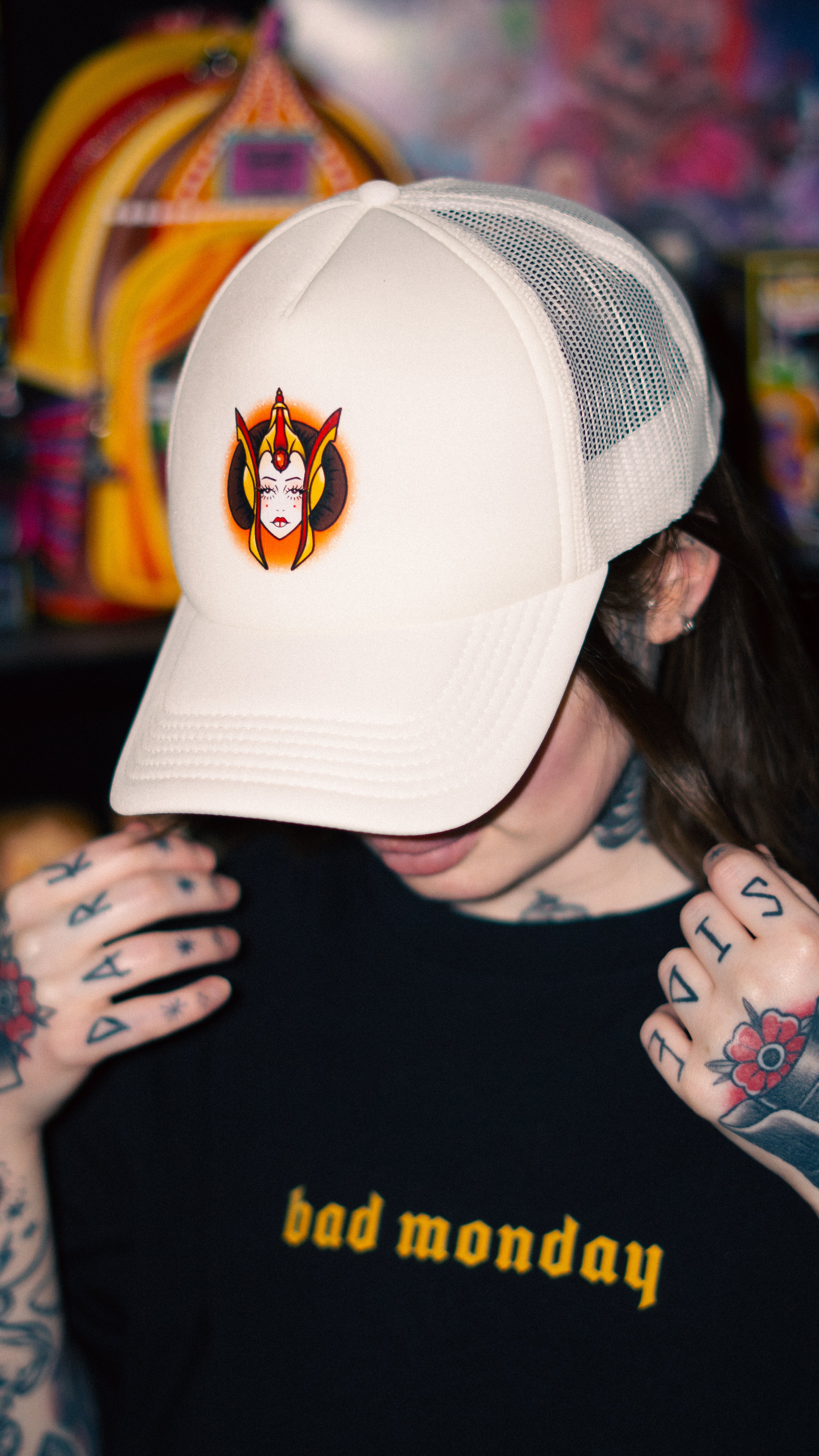 Image of Queen Ami Trucker Cap White