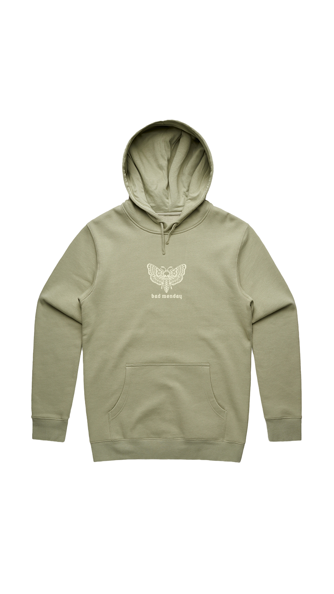 Heavy Weight AW Death Moth Front Print Hoodie - Pistachio | Bad Monday ...