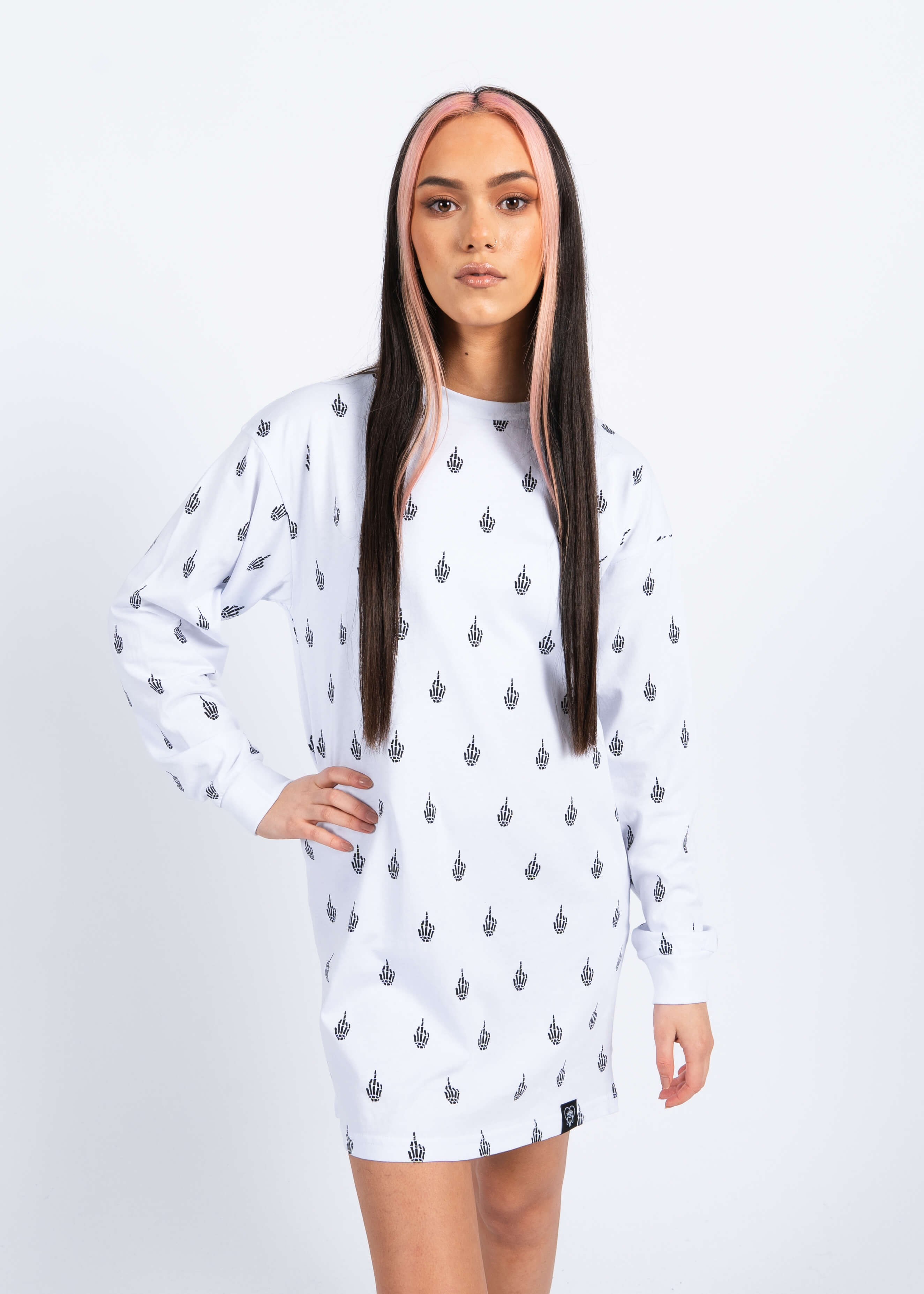 Buy FU Long Sleeved White Graphic T-Shirt Dress | Bad Monday Apparel – Bad Monday Apparel