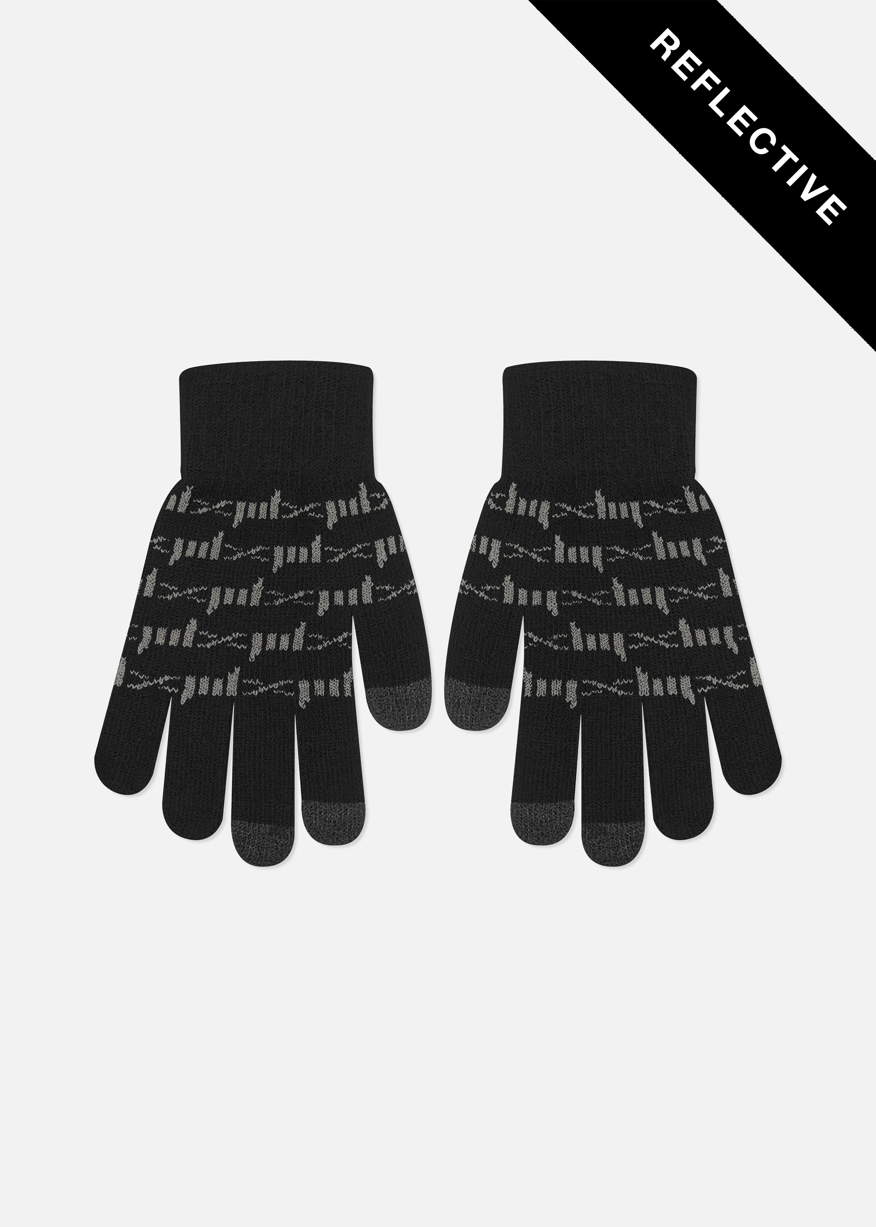 Image of Reflective Barbed Wire Gloves  Black