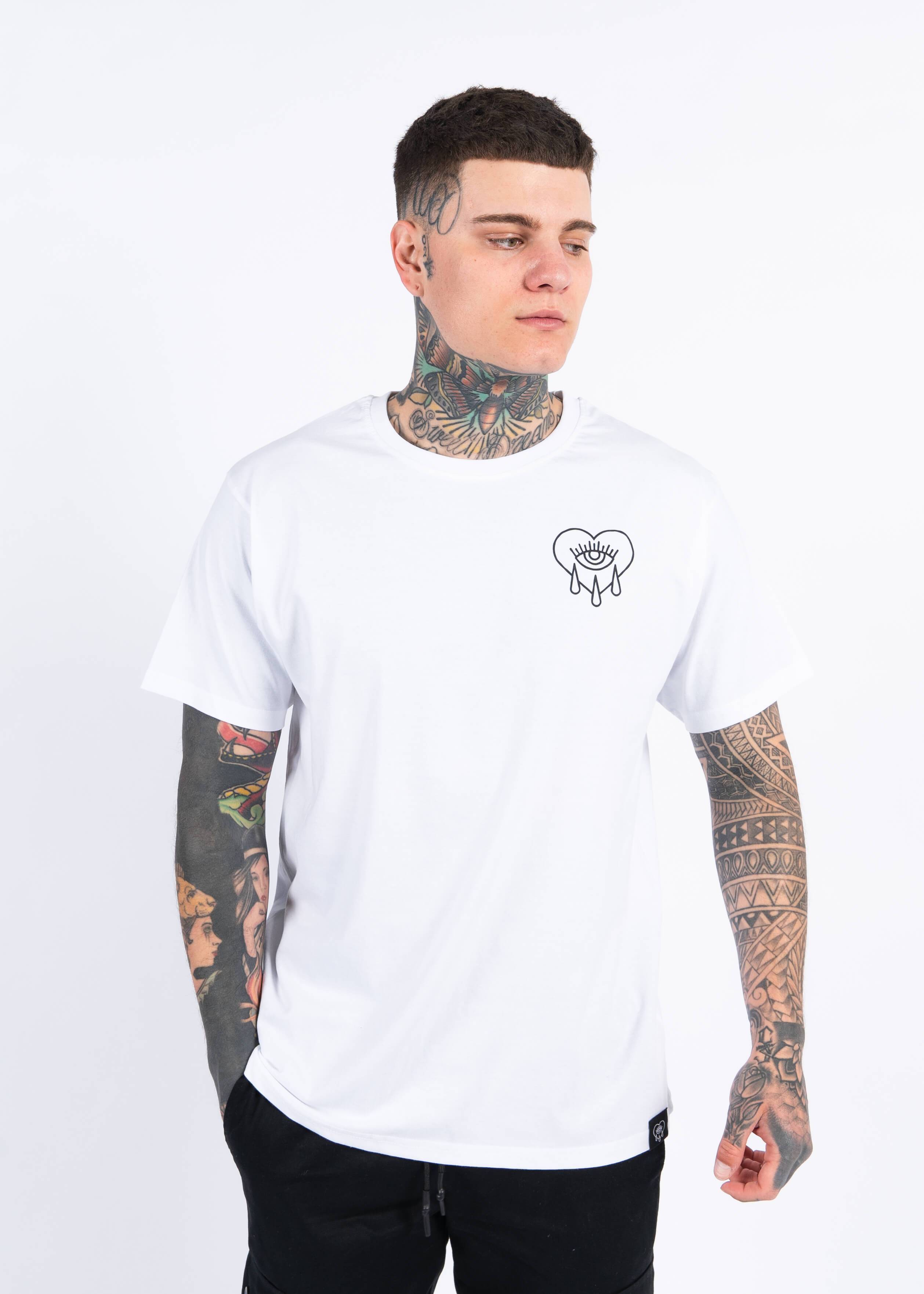 Buy White Crying Heart Logo T-Shirt | Bad Monday | Bad Monday Apparel