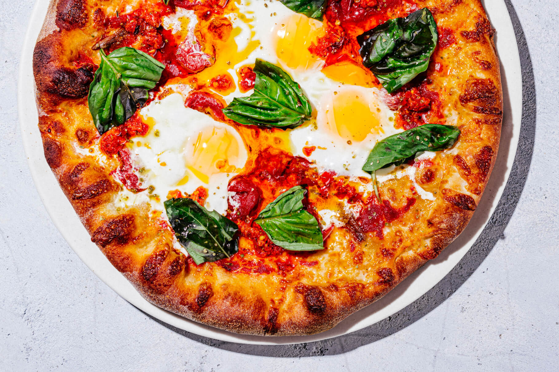 Eggs in Purgatory Pizza