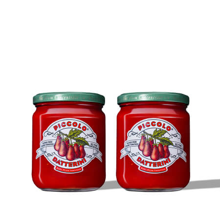 two baby plum tomato jars