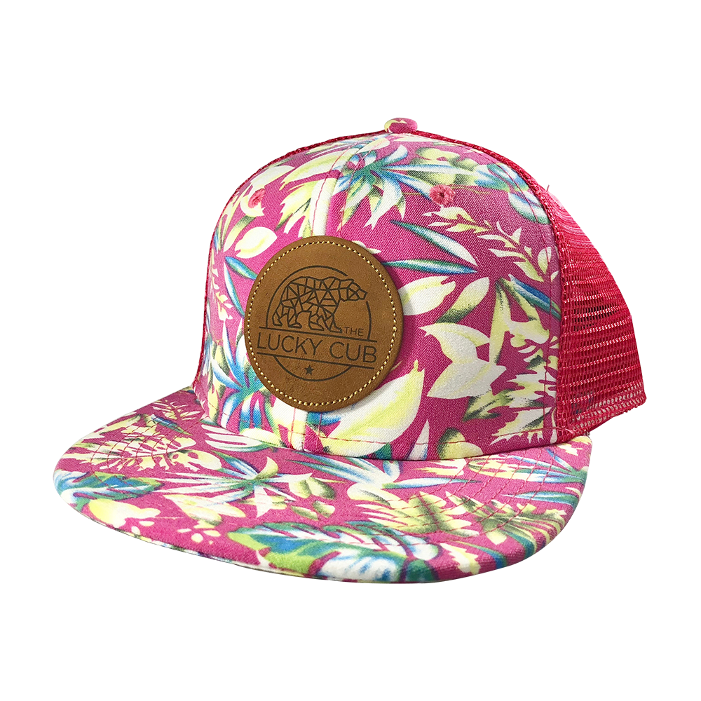 Pink Hawaiian Snapback Hat | The Lucky Cub – Lucky Cub Hat Co.