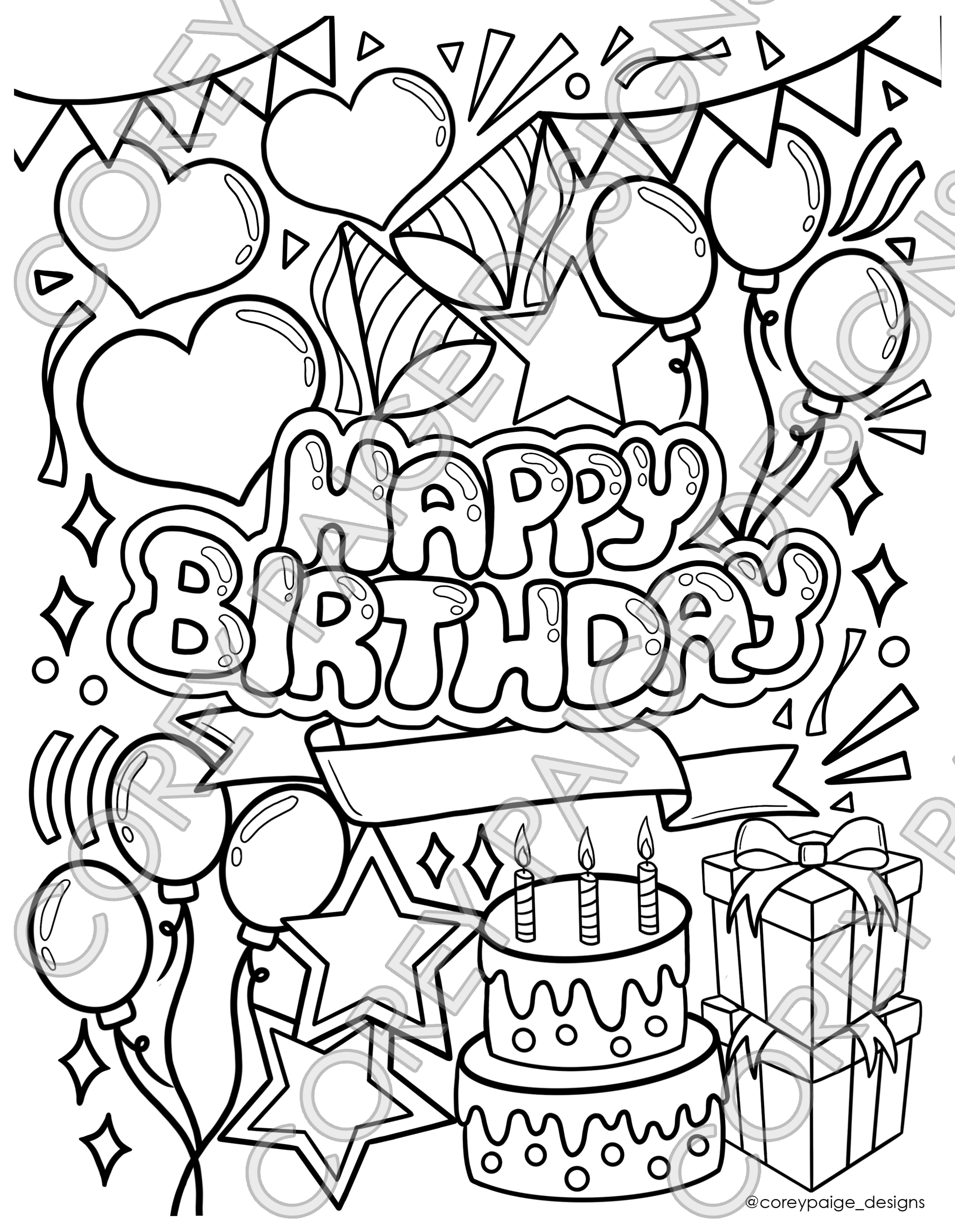 Free Printable Happy Birthday Coloring Pictures