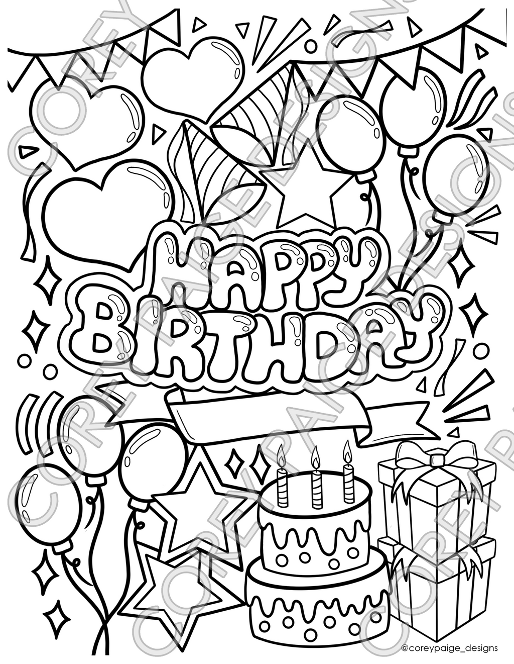 Printable Coloring Pages Happy Birthday Customize And Print